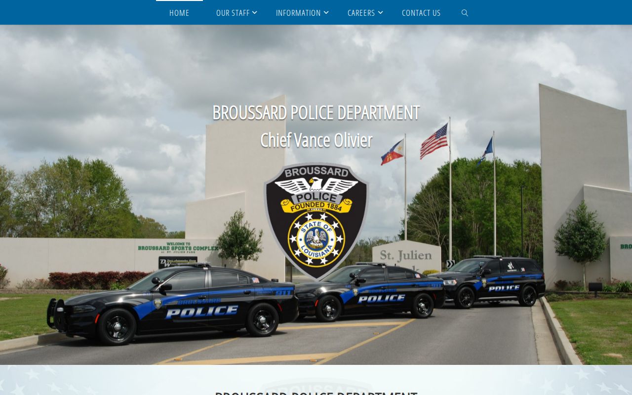 Broussard Police official site with arrest and jail information links